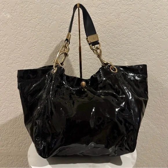 Jimmy Choo Black Soft Patent Leather Tote Bag - Picture 2 of 14